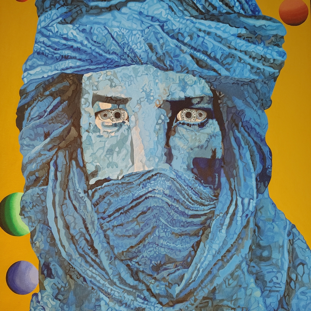 Blue and Yellow Abstract Art Piece